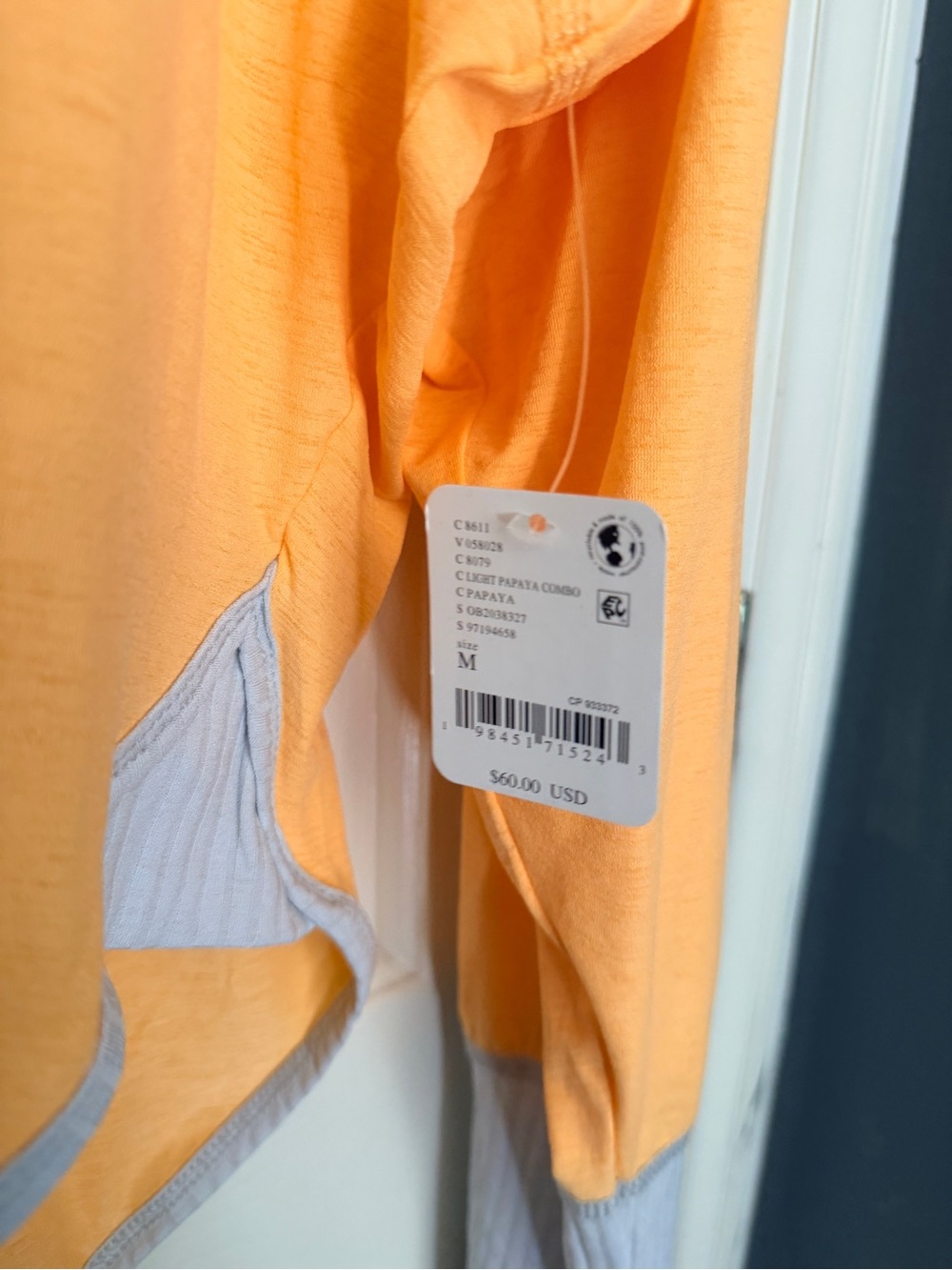 FP Movement by Free People Orange and Light Gray Colorblock Pullover - Picture 3 of 3